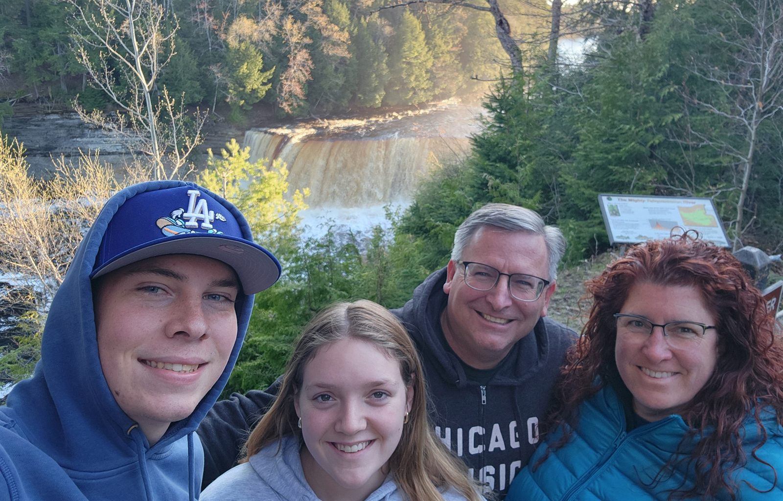 The Cole family at Tahquamenon Falls