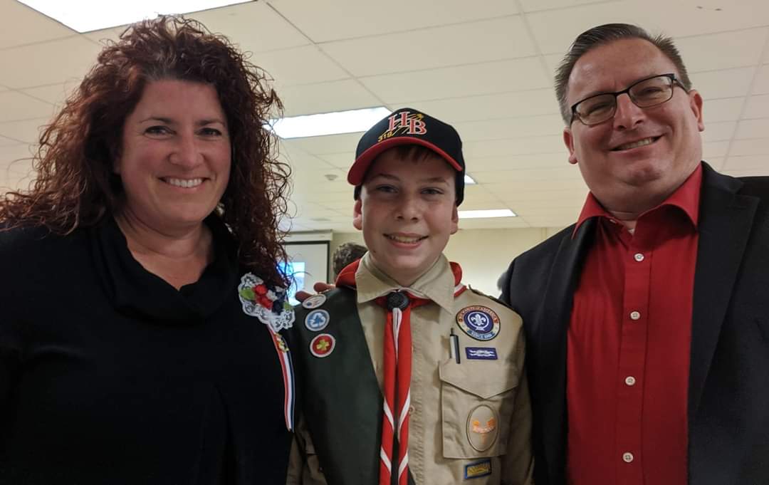 Dennis Cole with his family in Scouts uniforms